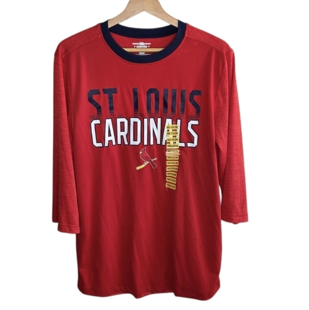 NEW MLB St. Louis Cardinals Baseball 3/4 Sleeve Graphic Tee Size Medium